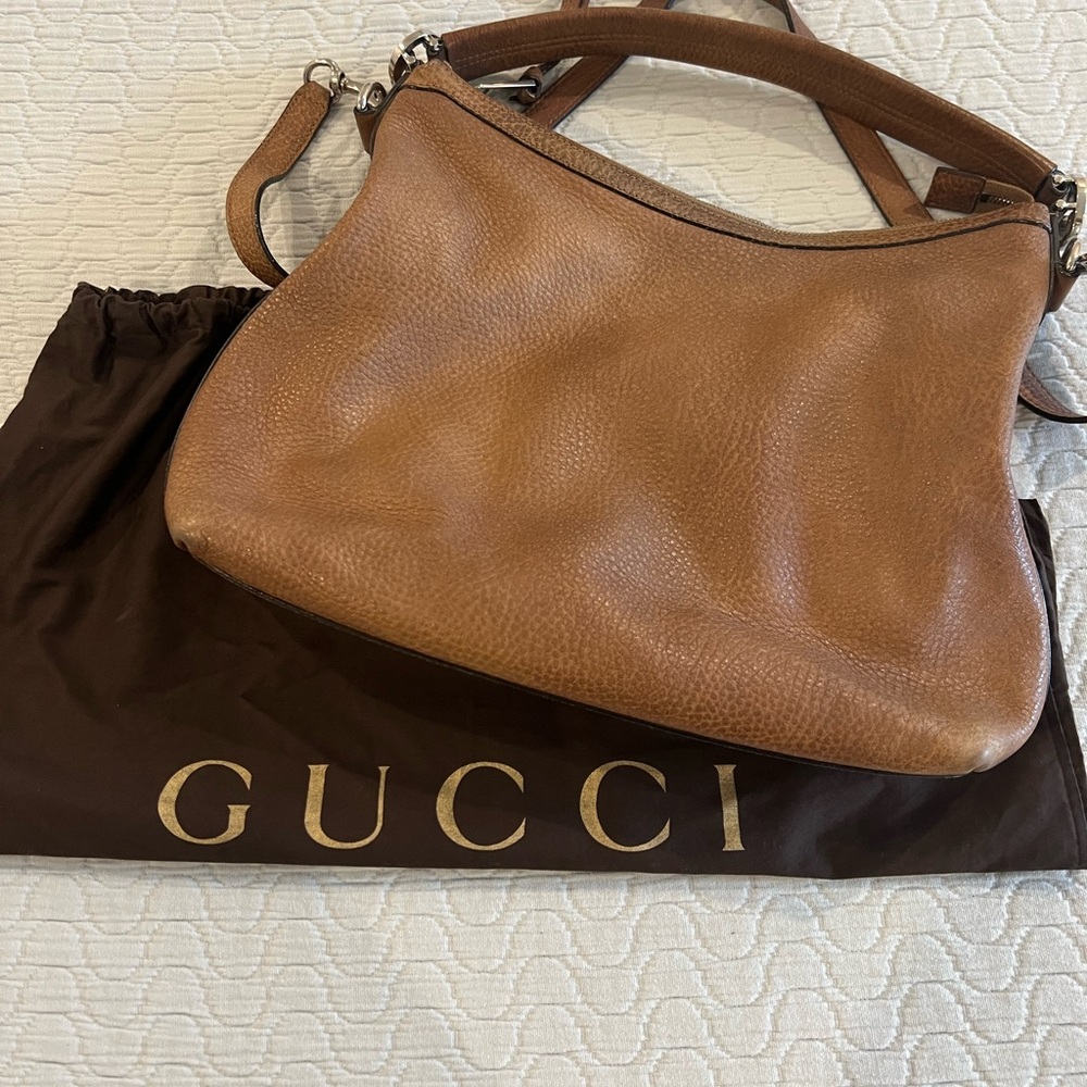 Gucci Tan Hobo Leather Shoulder Bag